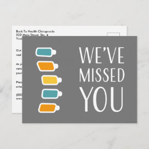 Retro We've Missed You Chiropractic Recall Postcard