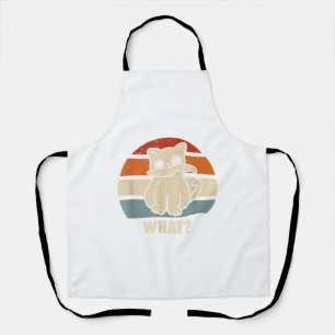 Retro What Cat Knife Meow Kitty Funny Cats Mom And Apron