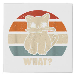 Retro What Cat Knife Meow Kitty Funny Cats Mom And Faux Canvas Print