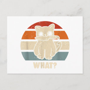 Retro What Cat Knife Meow Kitty Funny Cats Mom And Postcard