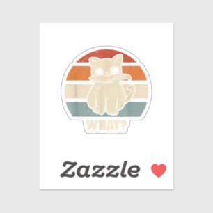 Retro What Cat Knife Meow Kitty Funny Cats Mom And Sticker