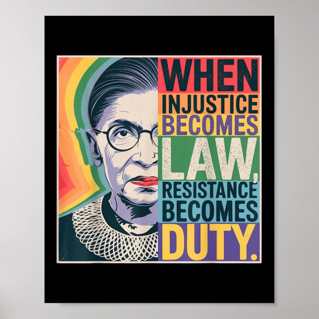 Retro When Injustice Becomes Law Resistance Become Poster (Front)