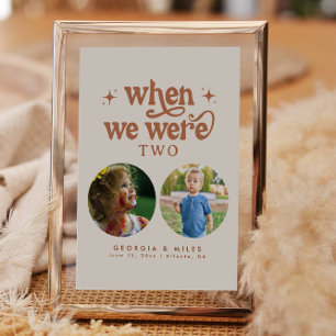 Retro When We Were Age Baby Photo Table Number