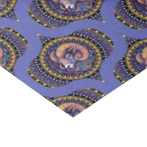 Retro Whimsical Aries Astrology Mandala Pattern Tissue Paper