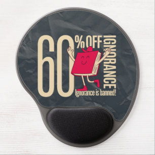 Retro Whimsical Bookish Ignorance Banned   Gel Mouse Pad
