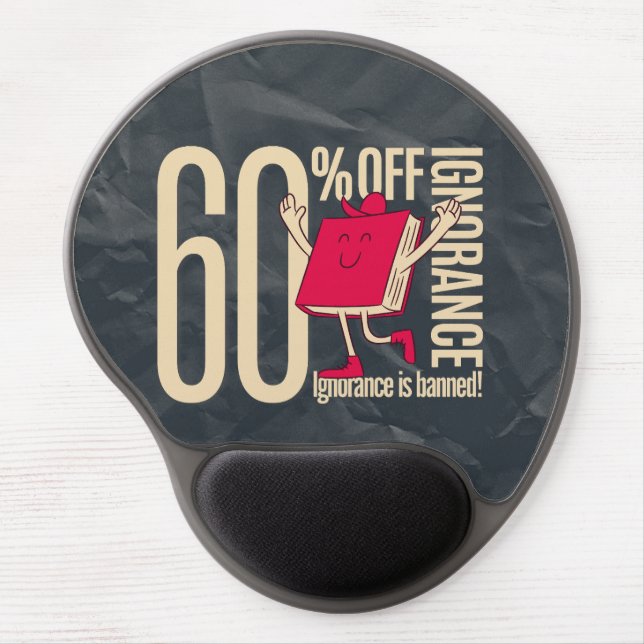 Retro Whimsical Bookish Ignorance Banned   Gel Mouse Pad (Front)