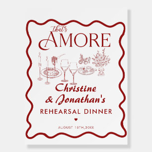 Retro Whimsical Italian Food Rehearsal Dinner Foam Board