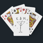 Retro Whimsical Martini Hand Drawn Custom Initials Poker Cards<br><div class="desc">Every wedding deserves a trendy custom touch, and these personalized card decks make the perfect party favors from welcome baskets to wedding favors to thank you gifts for the bridal party. With a hand drawn doodle aesthetic featuring a martini glass and sparkle accents, your guests won't be able to resist...</div>