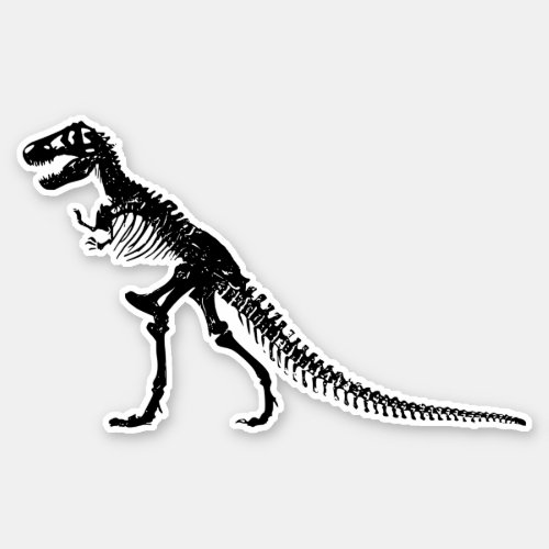 Retro Whimsy Dinosaur Fossil Funny Clipart Sticker