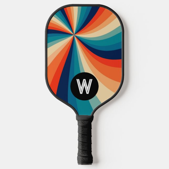 Retro Whirlwind Colorful Pickleball Paddle (Front)