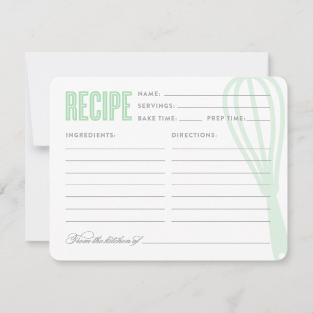 Retro Whisk in Mint | Recipe Card (Front)