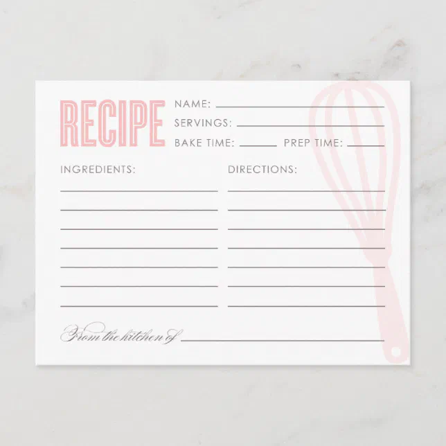 RETRO WHISK | RECIPE CARDS | Zazzle