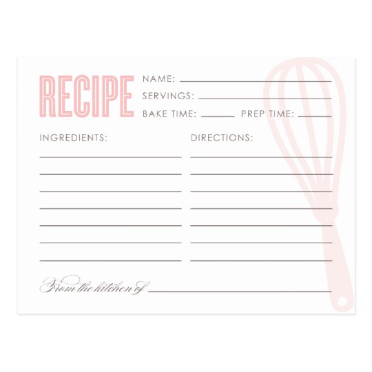 RETRO WHISK | RECIPE CARDS | Zazzle.com