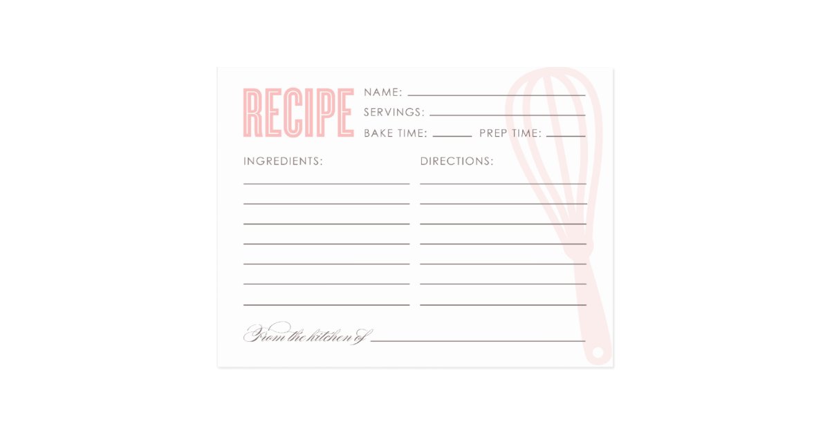 RETRO WHISK | RECIPE CARDS | Zazzle.com