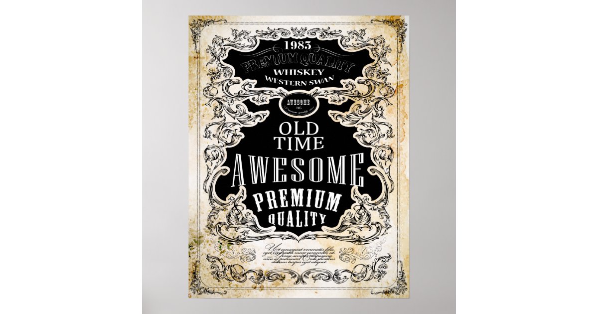 Retro Whiskey Label Poster Zazzle