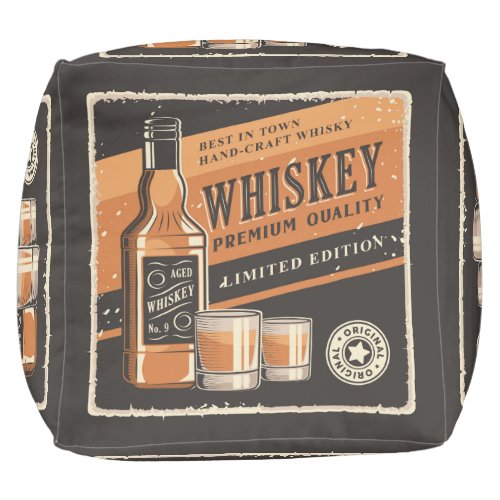 Retro Whiskey party  Pouf