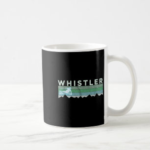 Retro Whistler Bc Canada Distressed Skiing Coffee Mug