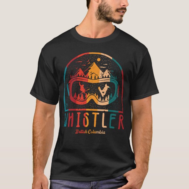 Retro Whistler British Columbia Ski  T-Shirt (Front)