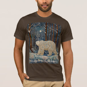Retro white bear boho winter woodland forest T-Shirt