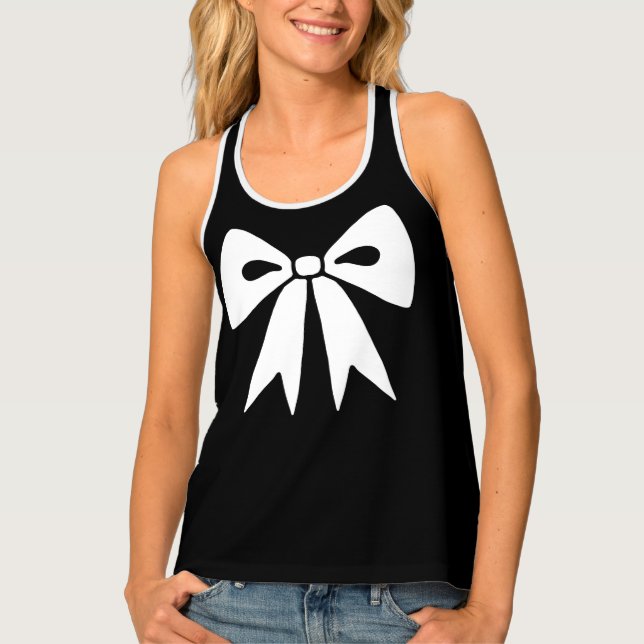 Retro White Bow Women's Tank Top (Front)