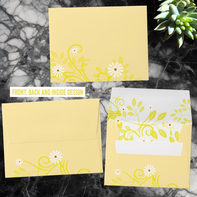Retro White Daisy Special Occasion Mailing Envelope (entire envelope design)
