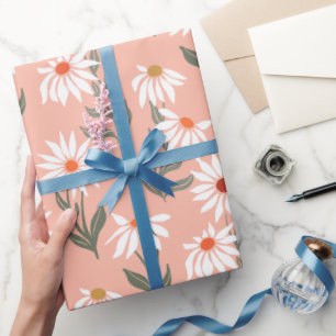Retro White Daisy Wrapping Paper