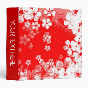 Retro white floral pattern and modern design binder