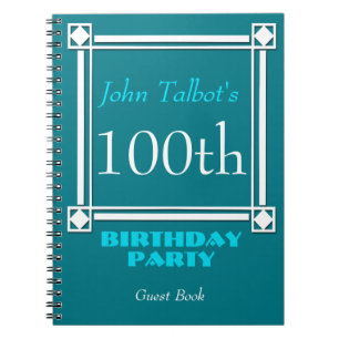 Retro White Frame 100th Birthday Guest Book