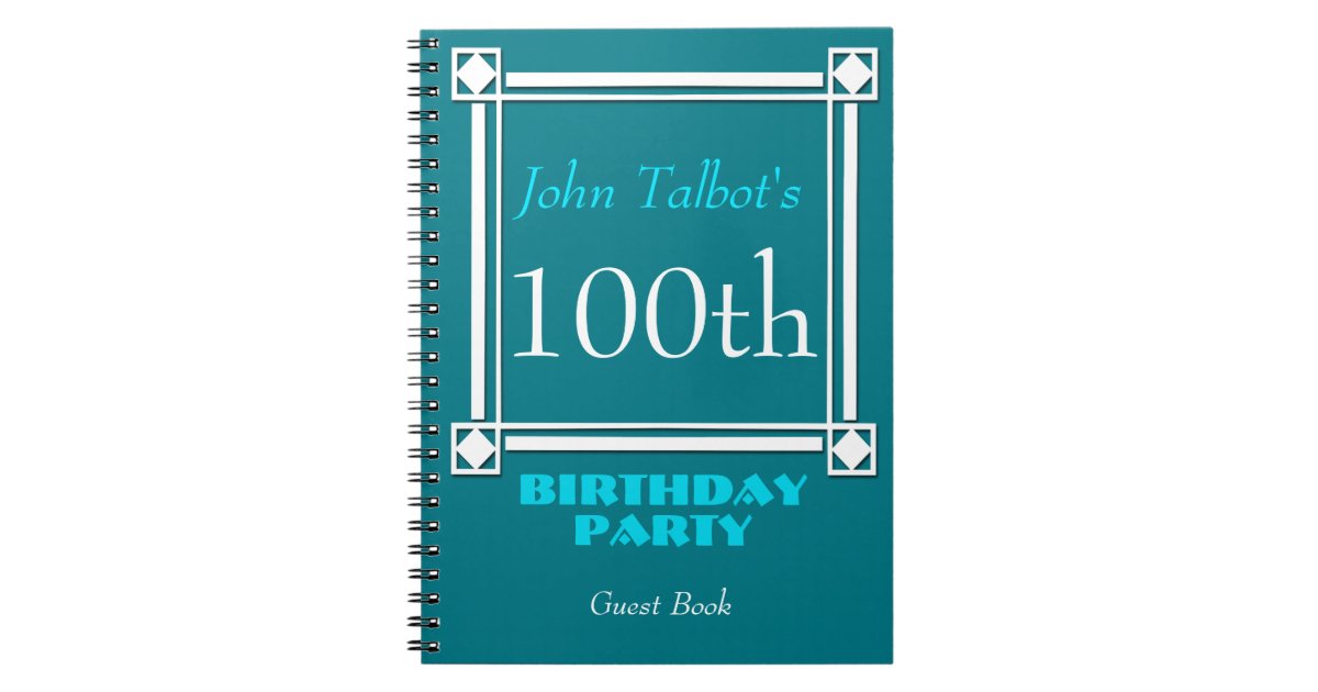 Retro White Frame 100th Birthday Guest Book Zazzle