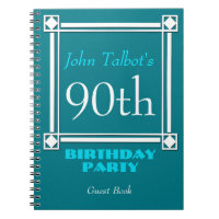 Retro White Frame 90th Birthday Guest Book