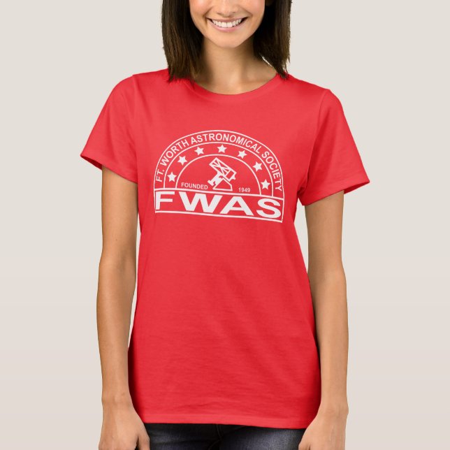 Retro White Logo Woman's Dark T-Shirt Red (Front)