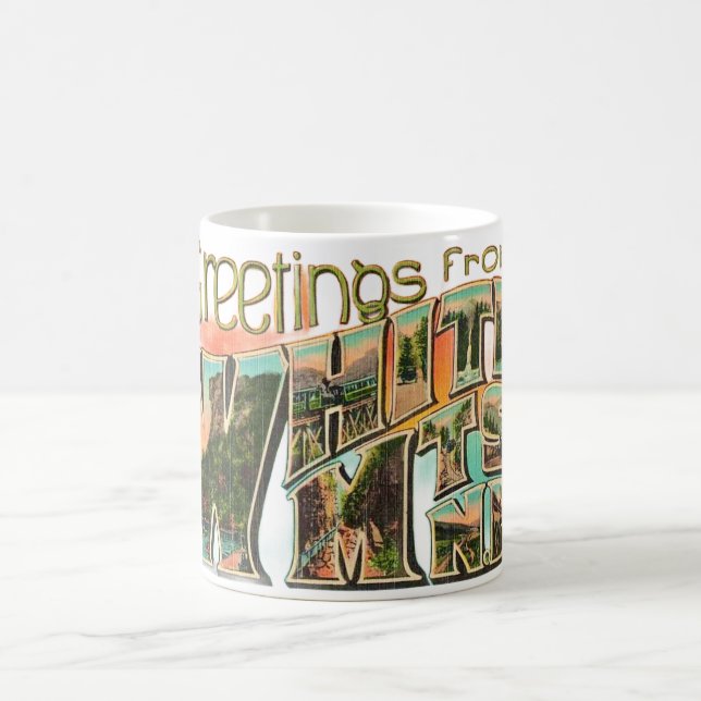 Retro White Mountains Greeting Mug (Center)