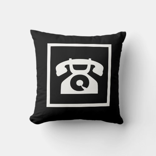 retro  white phone on black pillow