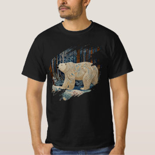Retro white polar bear boho woodland forest T-Shirt