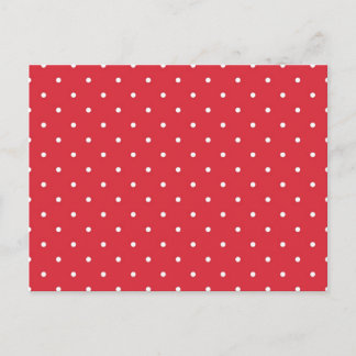 Retro white polka dots on red background postcard
