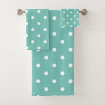 Retro White Polka Dots On Teal