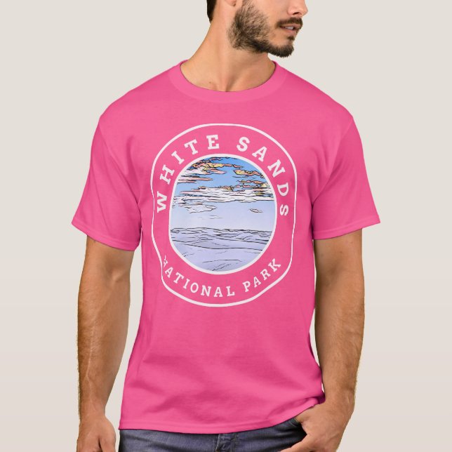 Retro White Sands National Park New Mexico Hiking T-Shirt (Front)