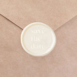 Retro | White Save the Date Wax Seal Sticker<br><div class="desc">This retro white save the date wax seal sticker is perfect for simple wedding save the date envelope. The minimalist design features a retro font with a unique vintage feel. Perfect for any season.</div>