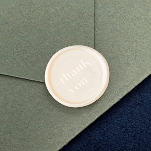 Retro   White Wedding Thank You Wax Seal Sticker