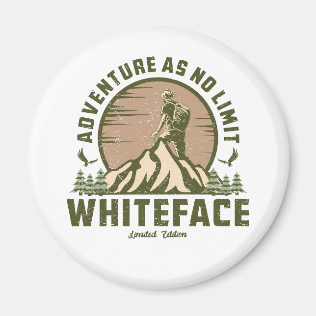 Retro Whiteface Mountain Hike  Magnet (Front)
