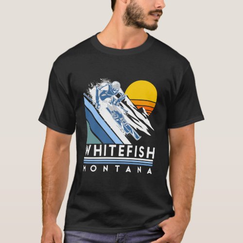 Retro Whitefish Montana Ski T_Shirt