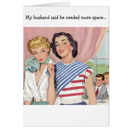 Retro Wife - Locked Husband Outside, Cards (Front)