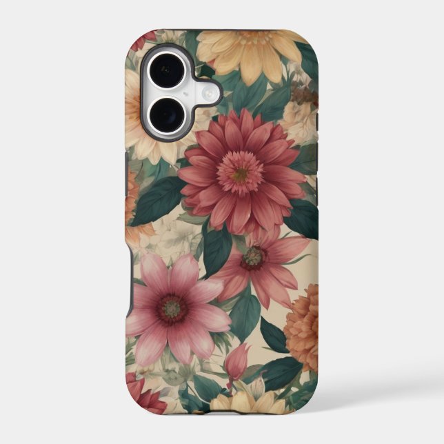 RETRO WILD FLOWER PATTERN IPHONE CASE (Back)