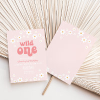 Retro wild one daisy boho floral first birthday