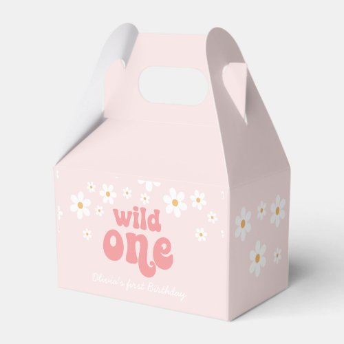 Retro Wild One Pink Daisy Favor Favor Box