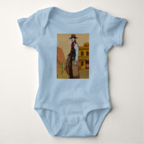 Retro Wild West Cowboys Rodeo Baby Bodysuit