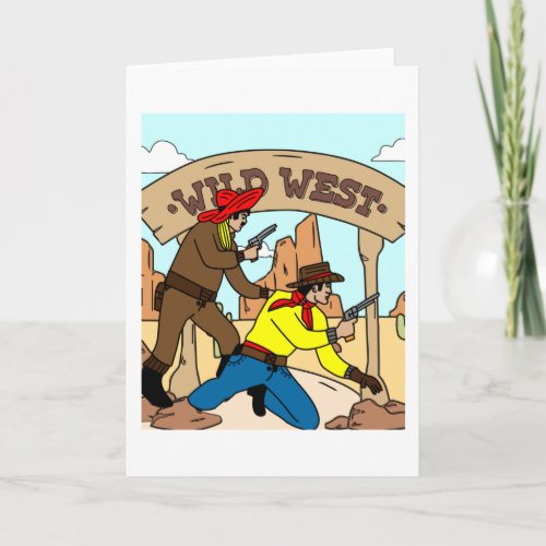Retro Wild West Cowboys Rodeo Card