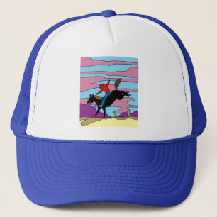 Retro Wild West Cowboys Rodeo Trucker Hat