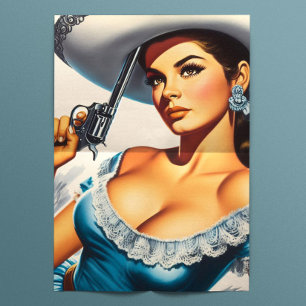 Retro Wild West Pin-up Tissue Paper