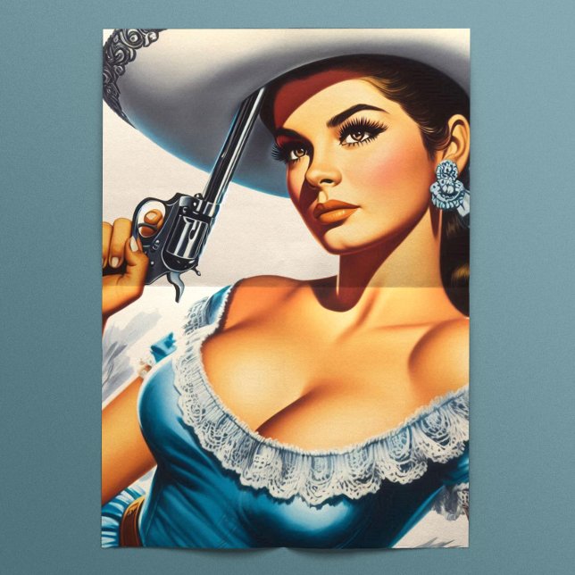 Retro Wild West Pin-up Tissue Paper (Creator Uploaded)